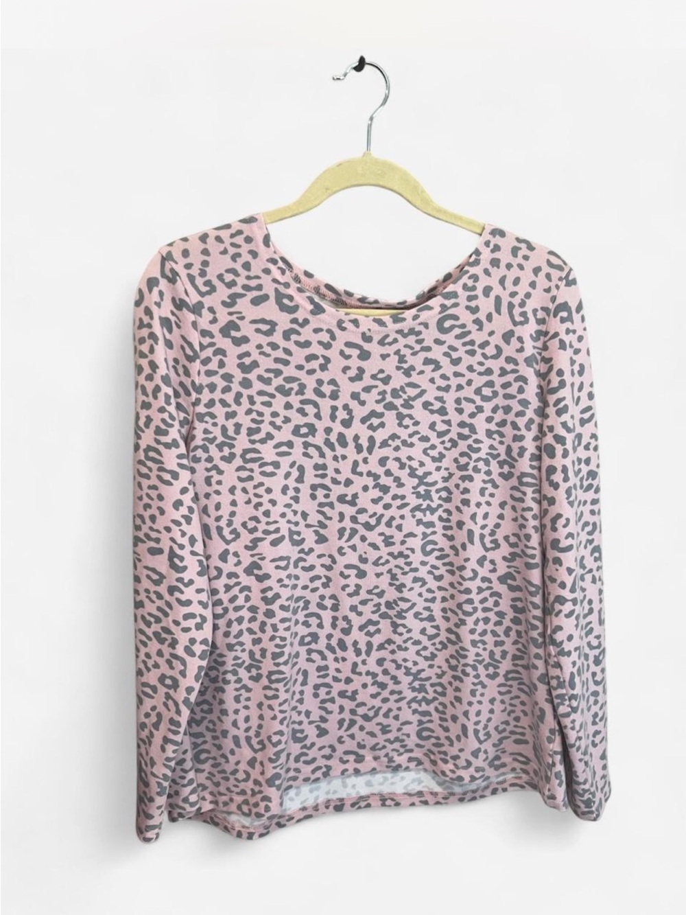 Serengeti Pink and Gray Leopard Print Long Sleeve Top